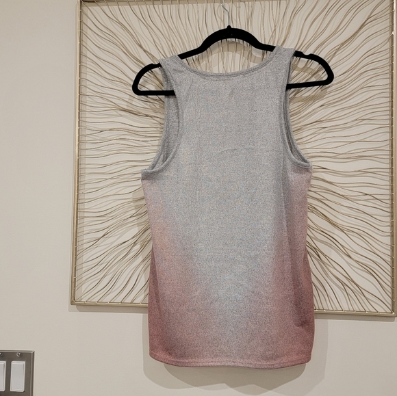 Lucky Brand Super Soft Pink Gray Ombre Knit Sweater Scoop Neck Tank Top Size XL - Picture 5 of 6